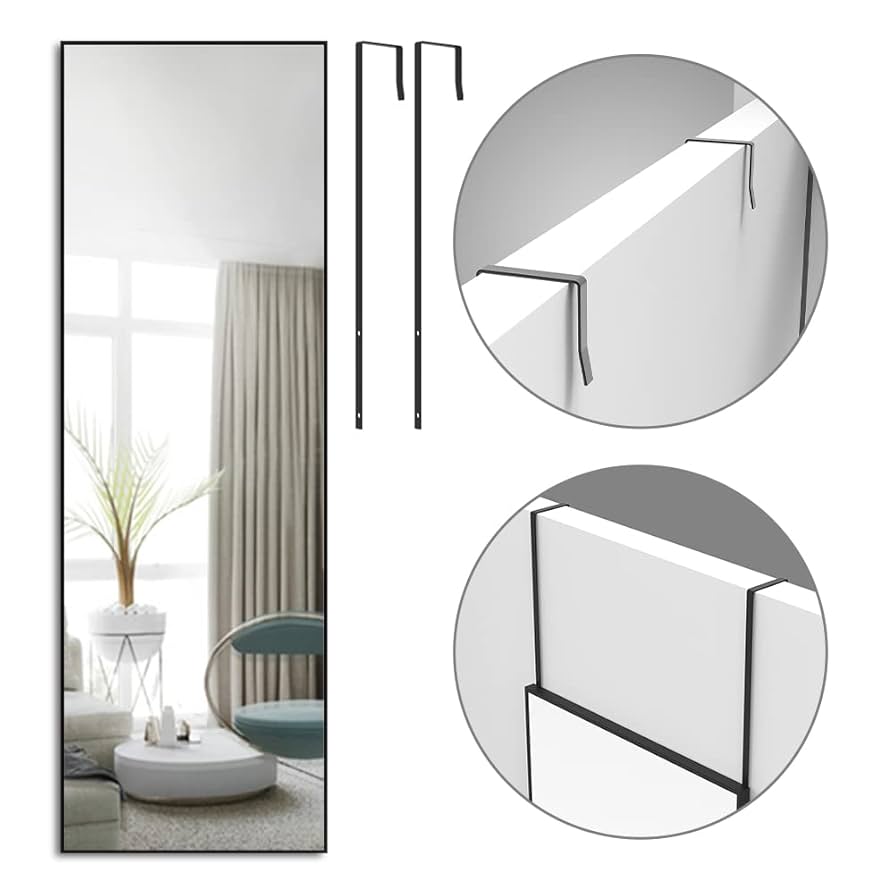 全身ミラー　全身鏡　壁掛け　吊り下げ　据え置き　2個セット 楽天市場】ドア掛けミラー 全身鏡 壁掛け 高さ調節式 飛散防止