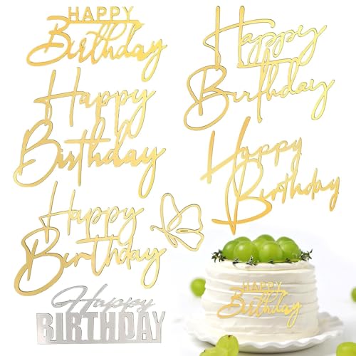 Happy Birthday Cake Topper 6 Stk Happy Birthday Tortendeko Geburtstagstorte Deko Gold Cakes Toppers für Geburtstagstorten Happy Birthday Cake Topper 6 Stk Happy Birthday Tortendeko Geburtstagstorte Deko Gold Cakes Toppers für Geburtstagstorten