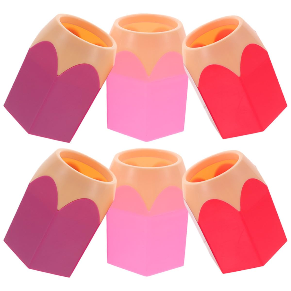 Artibetter Pots à Crayons Simple et Pratique Rangement Stylos et Pinceaux Maquillage Plusieurs styles Colorés en Abs Lot de 6 Organisateur de Bureau pour Bureau pour Étudiants à Domicile