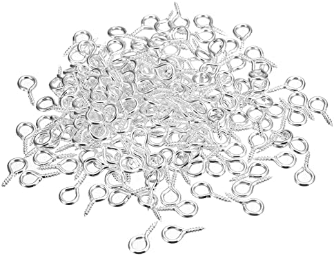 sourcing map 500Pcs Small Screw Eye Pins Hooks Mini Eyelets Screws Threaded, 5x10x1.2mm Self Tapping Screw for Jewelry Making Findings DIY Crafts, Copper Tone