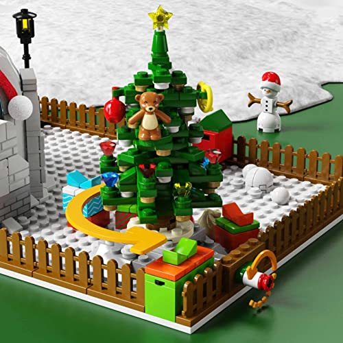 Weihnachtsserie Schneemannhaus Bausteine Modell,Kreative Weihnachtsdeko Drehbare Spielzeug,573 Teile Klemmbausteine DIY… – Bild 7