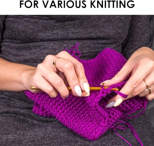 Image of VIRADHAM 12-Piece Aluminum Crochet Hook Set (2.0-8.0mm) - Colorful Ergonomic Crochet Needles Kit for Knitting, Crocheting & Yarn Crafts (Multi - Colours)