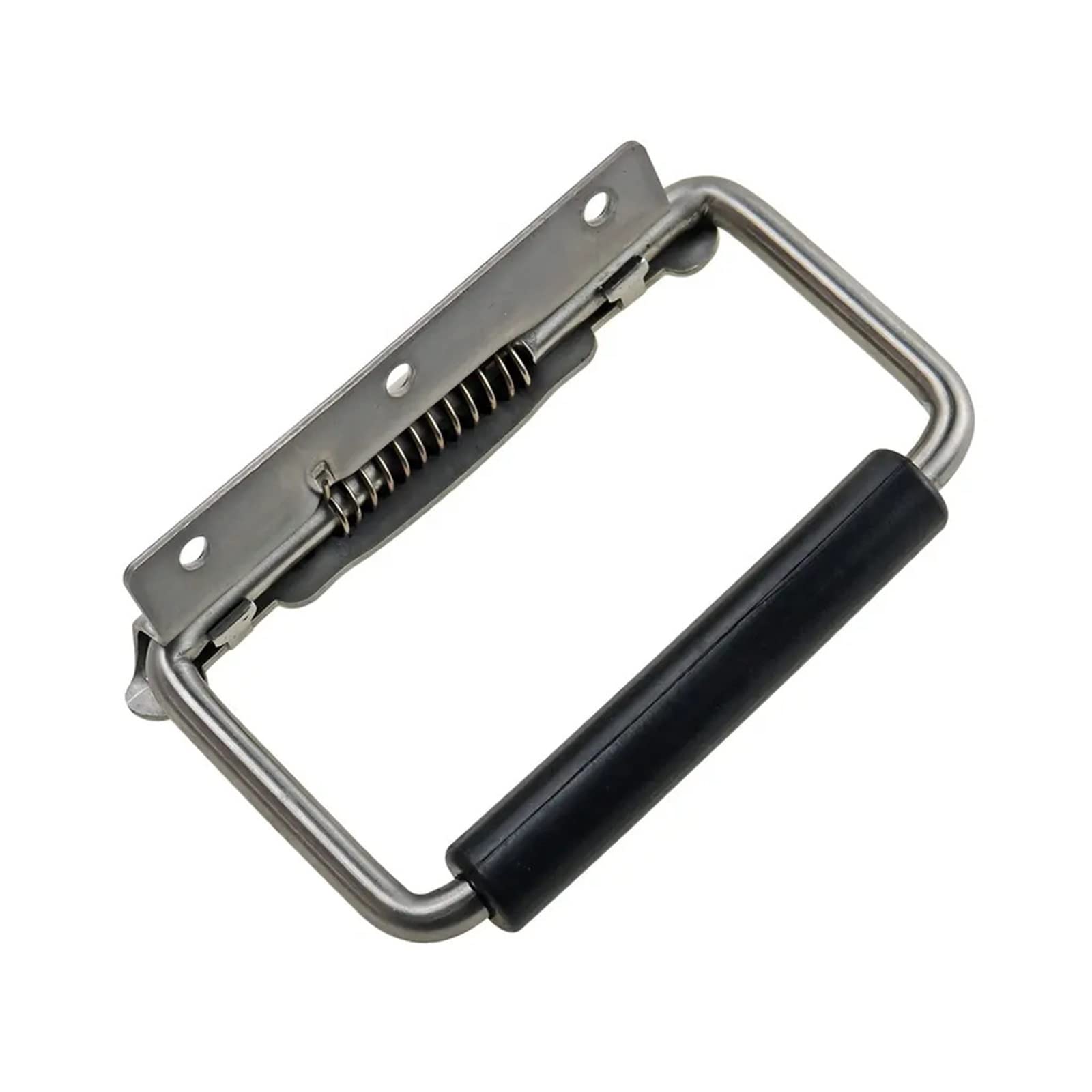 ROHCGHC recessed Foldable Handle, Stainless Steel Spring Handle with Rubber Sleeve Toolbox Cabinet Folding