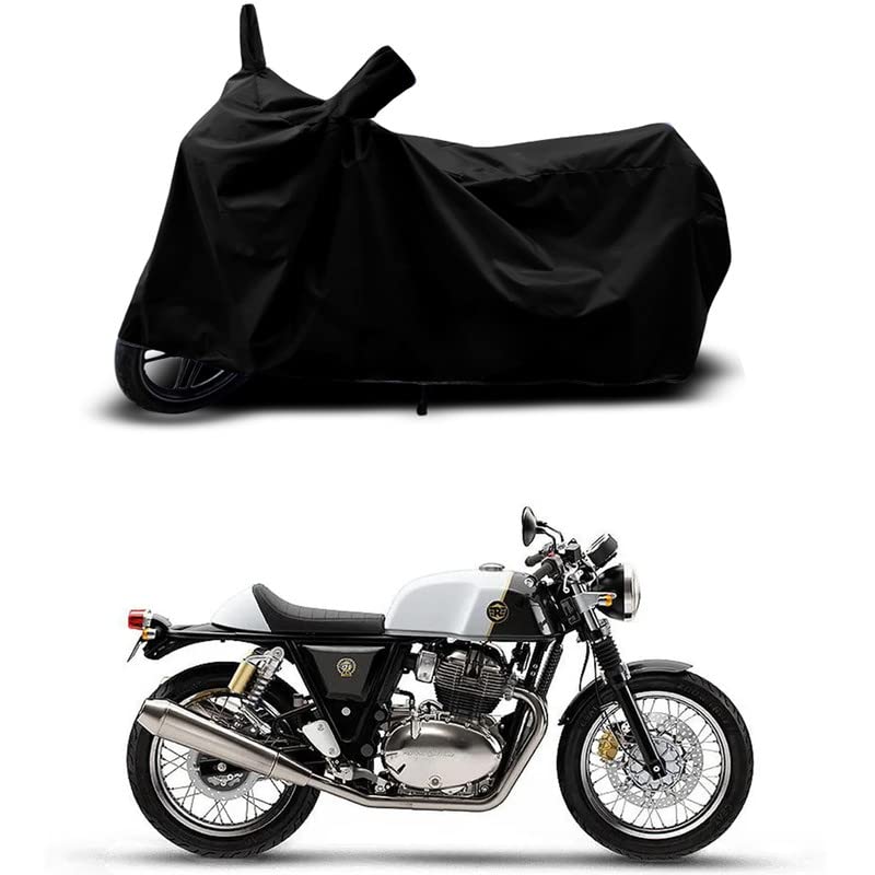 Image of 100% Scratchproof /UV-Rays /Heat Protection /Birds Dropping /Water Resistant /Dust Proof /Waterproof /Bike Scooty Two Wheeler Body Cover Compatible for Continental GT 650 BS6 All Varient[Black]