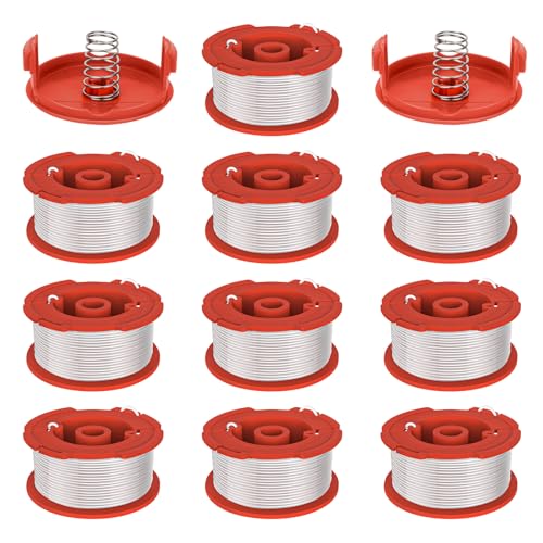 TOPEMAI CMZST0653 String Trimmer Spool Compatible with Craftsman Weed Eater String CMCST900 CMCST915 CMEST913 Auto Feed Trimmer Parts, 30Ft, 0.065\" Trimmer Line with Cap Head (10+2 Pack)
