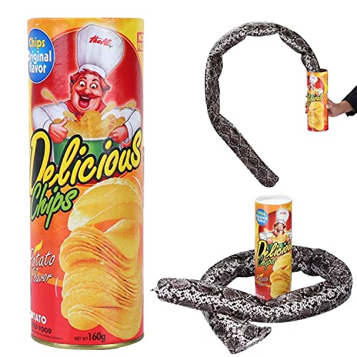 【Effetto di simulazione elevato】Questo è un normale barattolo di patatine e il built-in è un dispositivo di serpente simulato, quando apri i barattoli, il serpente si lanciano dai barattoli di sorpresa, ti danno un grande spavento.