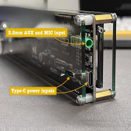 Image of AK2515 Pro Audio Spectrum Analyzer, VFD Display Music Sound Visualizer, Car & Home Audio Spectrum Analyzer, 3.5mm AUX & MIC Inputs, Advanced AGC, Clock Function