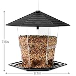 Bird Feeders for Outdoors Hanging Bird Feeder Wild Birds Seed, Black - Image 5