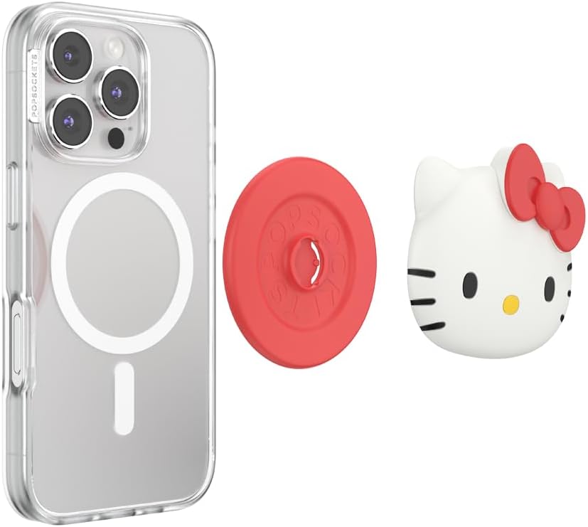 PopSockets Phone Grip for MagSafe, Magnetic Holder, Phone Stand, Hello Kitty - PopOut Hello Kitty