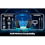 havit H2002d Gaming Headsets for PS4,PC, 50MM Drivers Surround Sound PS5 Headset with Mic Gaming Headphones with Mic Durable Aluminum Frame Valentines Gifts for Men - Image 3