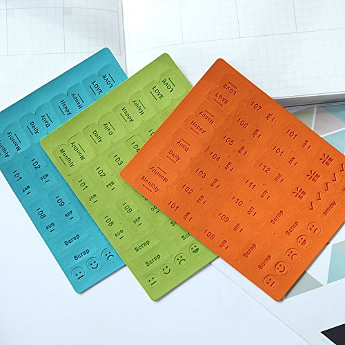 6 Sheets Self Adhesive Tabs, Mini DIY Leather Monthly Calendar Divider Reminder Stickers Flags for Appointment Book Events Diary Scrapbook Personal Planner (Multi-Color) 6PCS