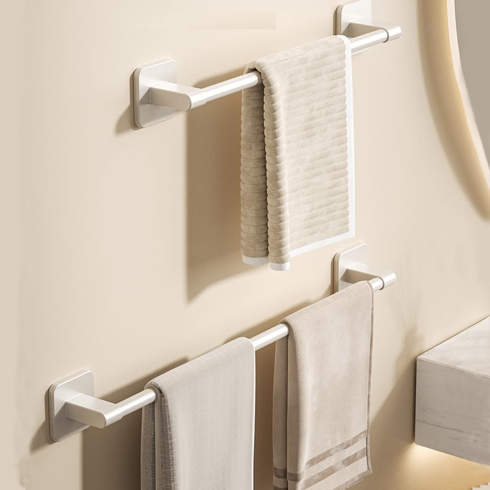 Portasciugamani Autoadesivo In Alluminio Per Bagno E Cucina - Capacità 30kg, Bianco, 50cm - Foto 14