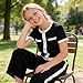 KIDLAGA Girls Clothes 2 Piece Outfits Short Sleeve Knit Top & Wide Leg Pants Spring Summer Kids Clothes Teen Clothing Sets Size 12-13 Years Black