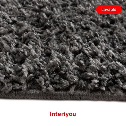 Tapis poils longs gris 80x150 Sofia par Interiyou pour salon
