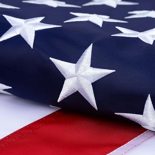 XIFAN Premium American Flag 6x10 Ft for Outside Heavy Duty Large Nylon US Flag for Outdoor High Wind All Weather Fade Resistant Waterproof USA Flags with Big Embroidered Stars Patriotic Display