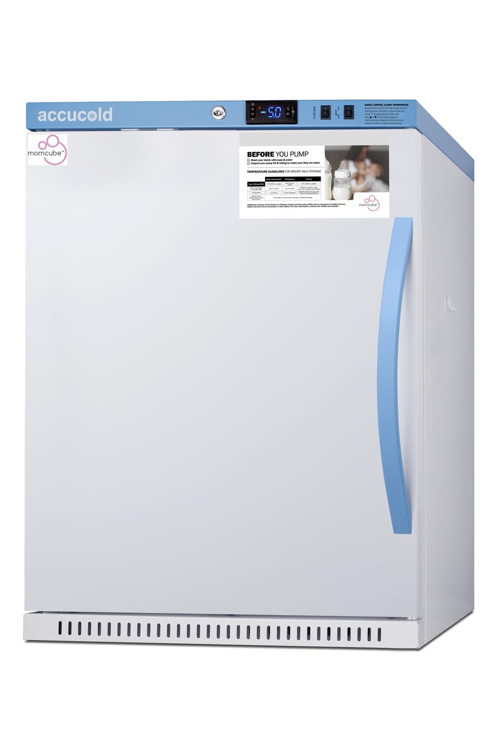 Accucold Afz5pvbiadamclhd 4 Cu.Ft. Momcube Breast Milk Freezer, ADA Height, +/-1ºC Variation, Open Door Alarm, Microprocessor Control Panel on Fridge.com - View 3