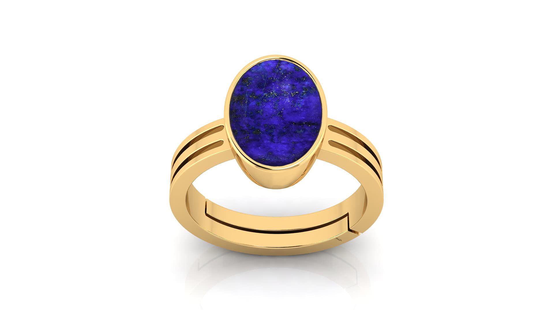 anuj sales 14.25 Ratti / 13.45 Carat Blue Lajward Stone Panchdhatu Adjustable Gold Plated Ring Natural AA++ Quality Original Lapis Lazuli Lajwart Rashi Ratna Pathar Gemstone for Men and Women-picture-34