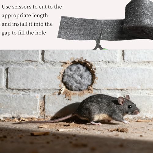 IBOPUXIU 4 Rollen Stahlwolle gegen Mäuse – 12 m wirksam gegen Wandrisse & Löcher in Haus, Garage, Garten, auch zum Reinigen & Polieren geeignet