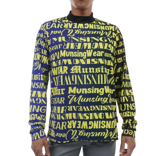 [マンシングウェア] 長袖シャツ 【ENVOY】 メッシュ調素材 通気 ロゴ総柄 UVCUT サンスクリーン ゴルフ MEMXJB03 メンズ BK00(ブラック)