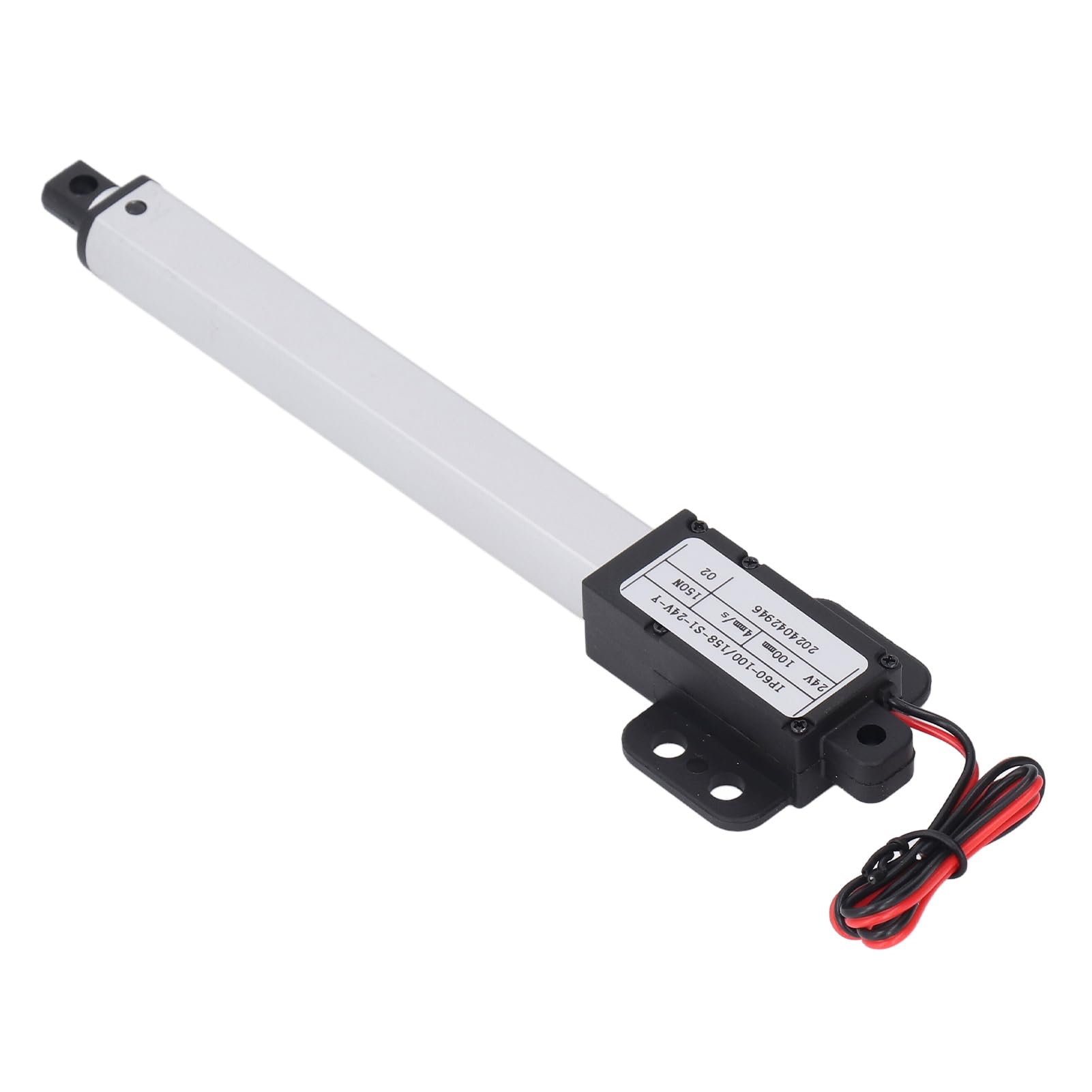 Siłownik liniowy ZenithAur DC24V, skok 100 mm, siła ciągu 150 N, prędkość 4 mm/s z wyłącznikiem krańcowym do urządzeń automatyki i robotyki