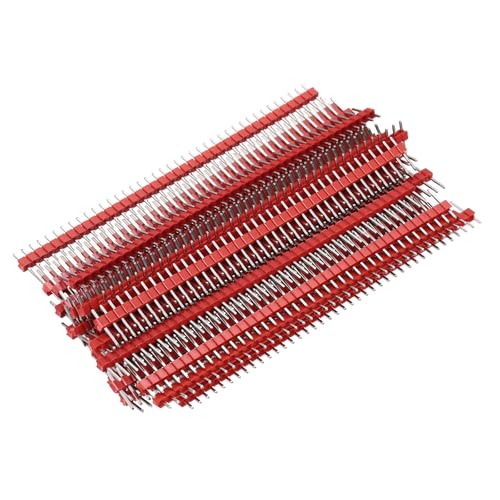 sourcing map 30PCS 40Pin PCB Screw Terminal Block Connector, 2.54mm Single Row PCB Terminal Block Red