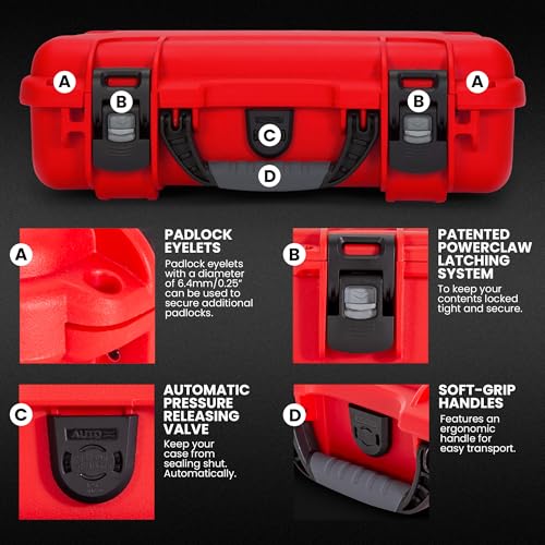 Image of NANUK 910 Waterproof First Aid Kit 146pcs - Durable, Pre-Stocked First Aid Emergency Kit with Bandages, Tick Removal Tool, and More - Dustproof, Impact-Resistant, Floats (14.3 inch x 11.1 inch x 4.7 inch) - Red