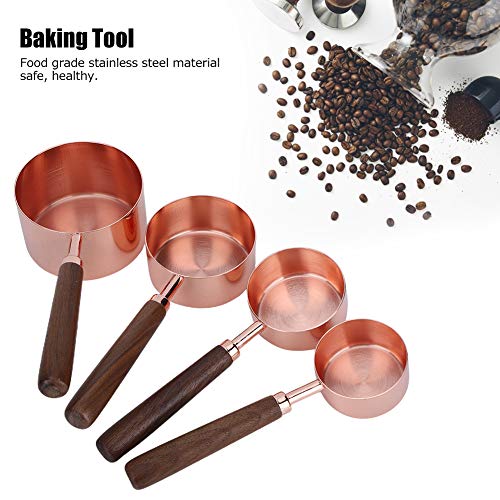 Cucharas medidoras de oro rosa en set de 4 piezas para repostería 3