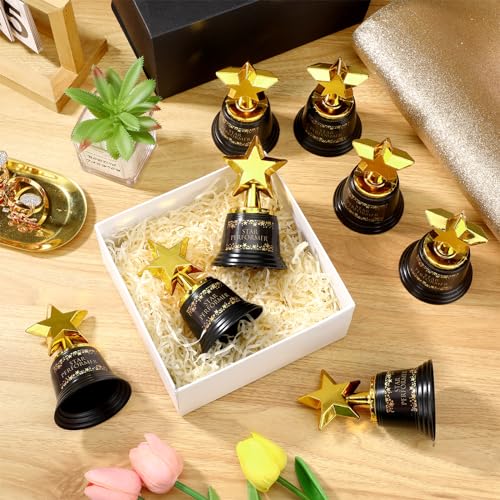 fumete 20 pcs appreciation gift 5 inch plastic gold award inspirational gift thank you for being awesome star thumbs up award trophies bulk golden trophies for teacher employee team (star style)