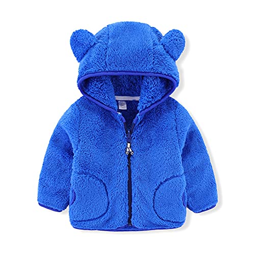 Kids Fleece Sweatshirt Jacket Zipper Up Jacket Coat Tops Autumn Winter Outerwear (Dark Blue, 2-3 Years)