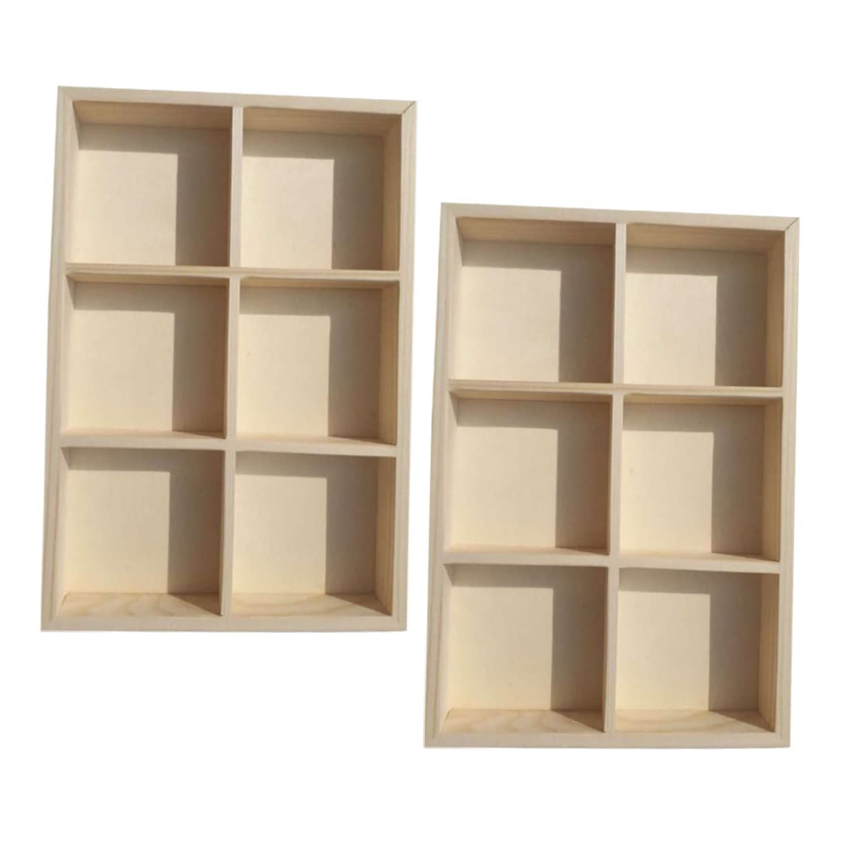 CIMAXIC Wooden Art Storage Boxes 2 Pack Compact Portable for Painters Students