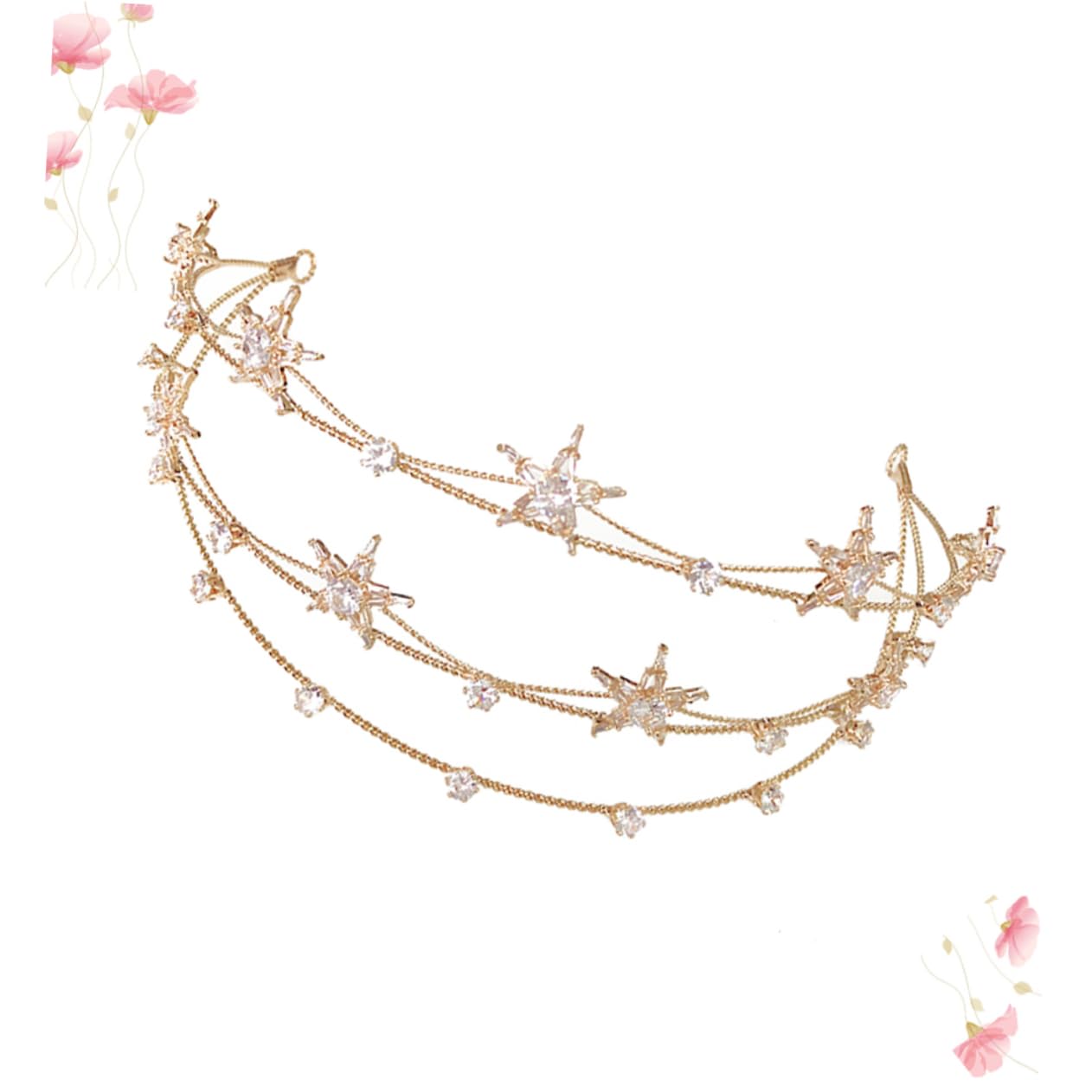 MAGICLULU 3 Piezas Diadema pentagrama para novias novia diadema diamantes imitación las mujeres Diadema con diamantes imitación tiara tocado mujer para boda
