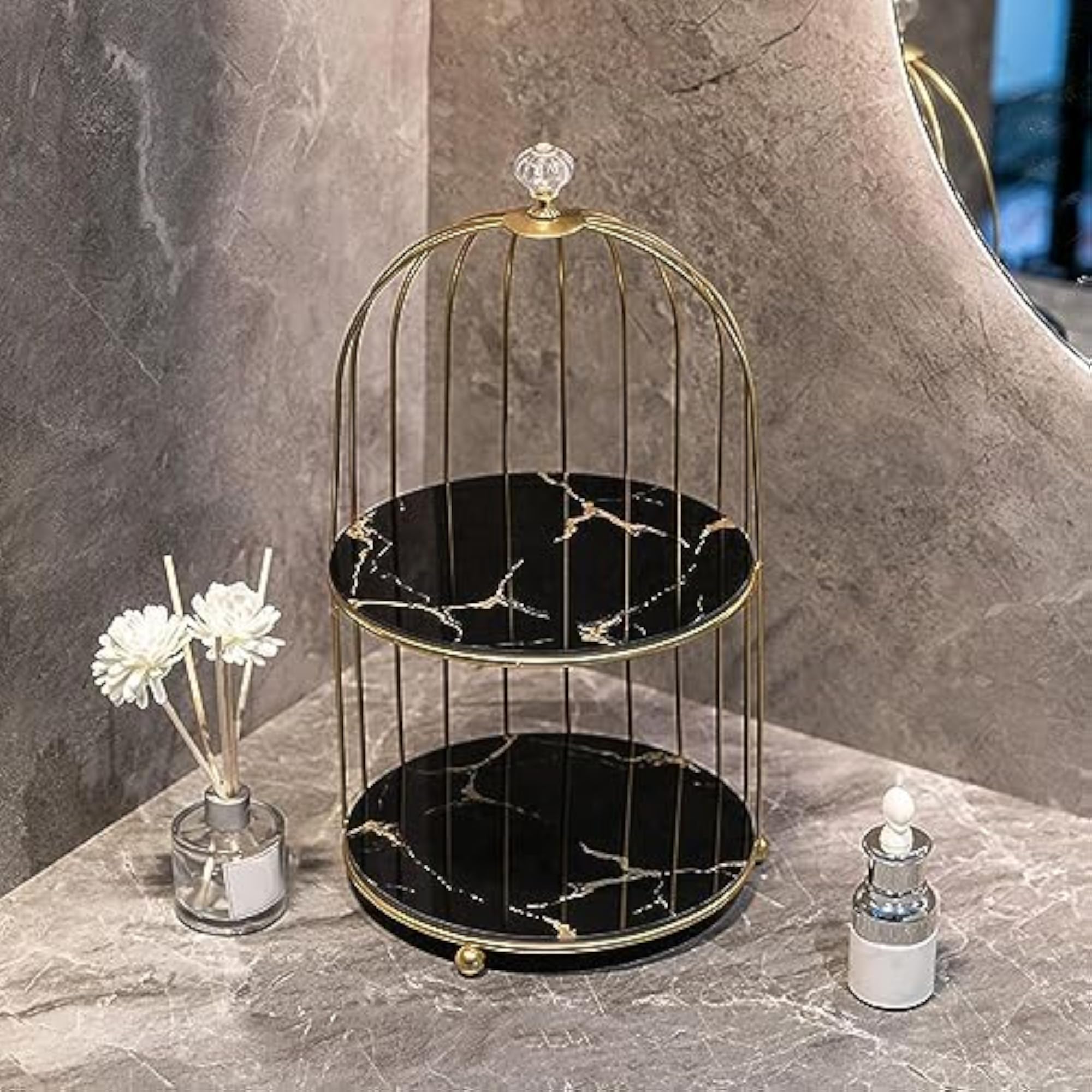 Nordic Dessert Cupcake Stand, Black & Gold