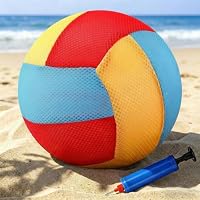 Ballon Beach Volley 21 Cm – Gonflable – Maille Souple – Pompe Incluse – Bleu, Vert, Rose