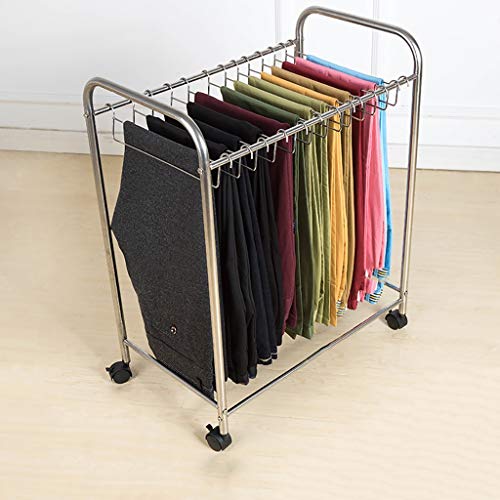 Genérico Perchero extraíble para Pantalones, Extensible, Ahorra Espacio, con cajón y Barra para Colgar, con Ruedas, de Acero, con Ruedas giratorias, para Guardar Toallas y Perchas, con Capacidad para