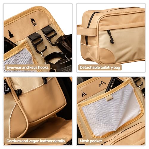 Image of Living in a Bubble Seat back Organizer - Magnetic Toiletry and Cooler Pouch, Cordura Car Backseat Storage with Device Holder & Hooks, Multi-Compartment Utility Bag for Campervans & Family Travel