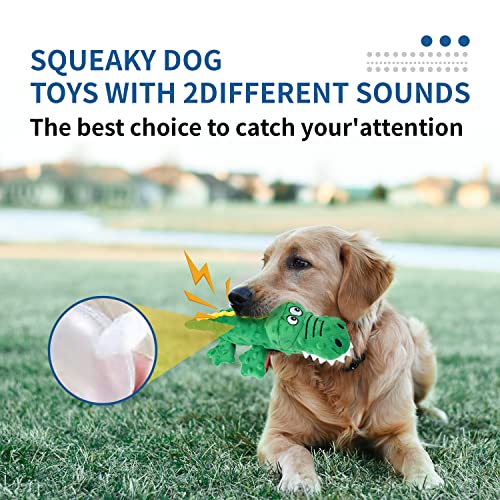 Crinkle Dog Toy, Dog Squeaky Toys Crocodile, Stuffed Puppy Toys, Teething Toys Interactive for Hide and Seek, Perfect… - Image 4
