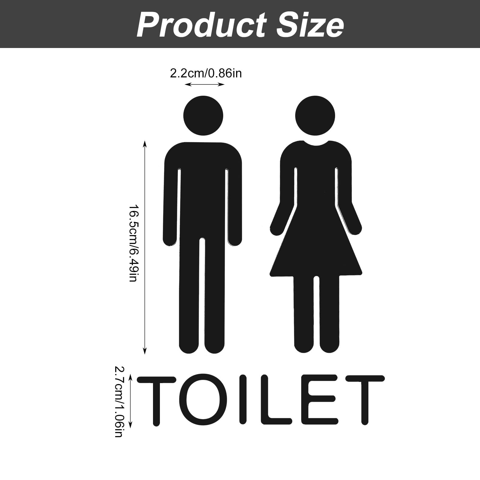 Cartel de Inodoro, Símbolo de Inodoro Cartel Baño Mujer Hombre WC Placa para Puerta de Inodoro, Adhesivo Señales Baño Pegatina para Inodoro Baño Cartel Señal WC