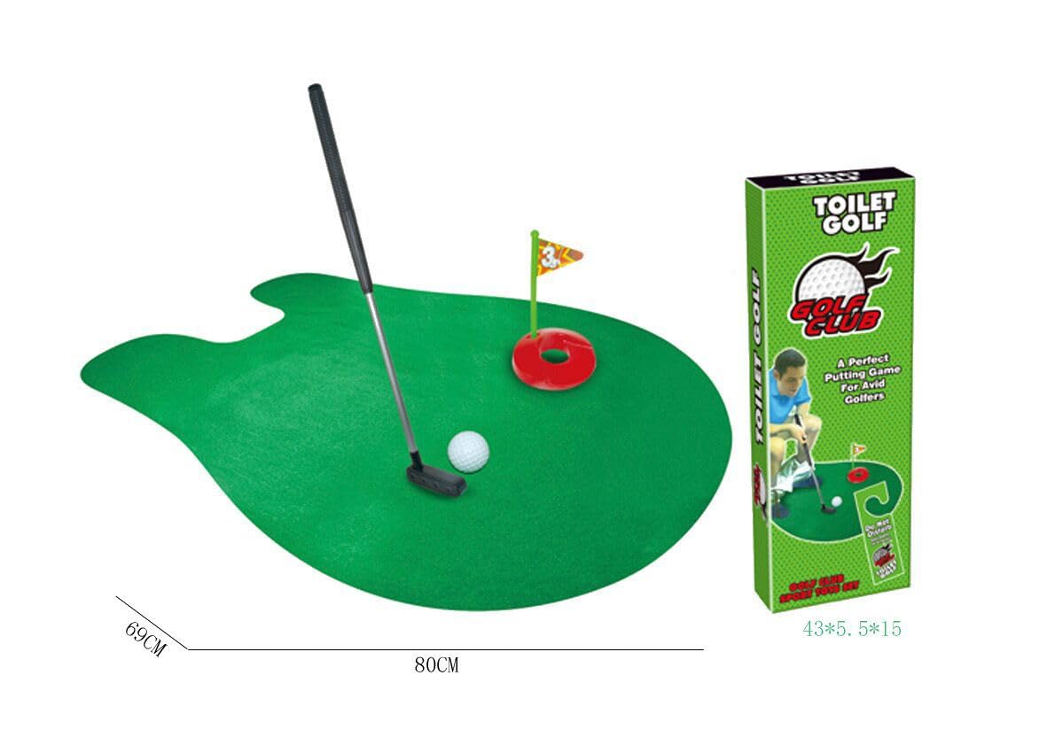 Toilet Golf Game, Bathroom Mini Golf Set, Novelty Gag Gift for Golfers, Dad Gifts, White Elephant