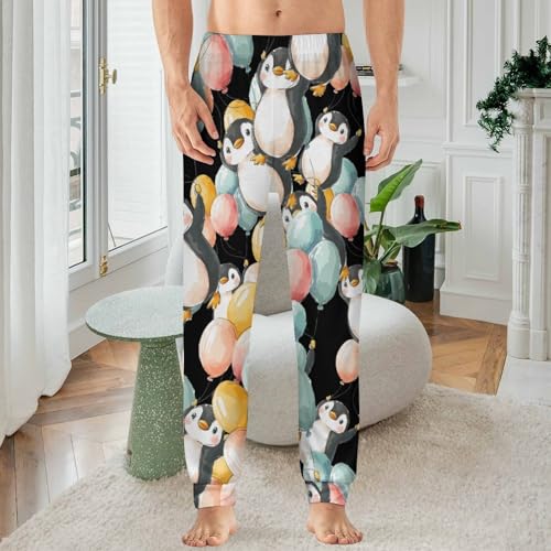 Penguins I Can Believe I Can Fly Men's Pajama Bottoms Sleep Lounge Soft Comfy Pants Sleepwear2