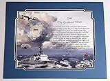 Names To Remember My Greatest Hero Poem Personalized Father's/Dad Day Gift on Coast Guard Art w/Dual Matte Border