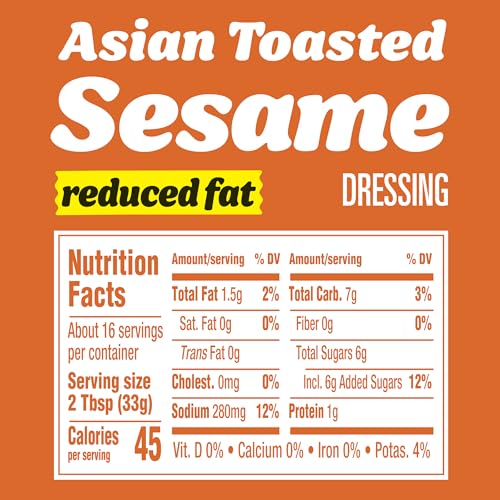 Image of Kraft Reduced Fat Asian Toasted Sesame Dressing, 16 fl oz Bottle
