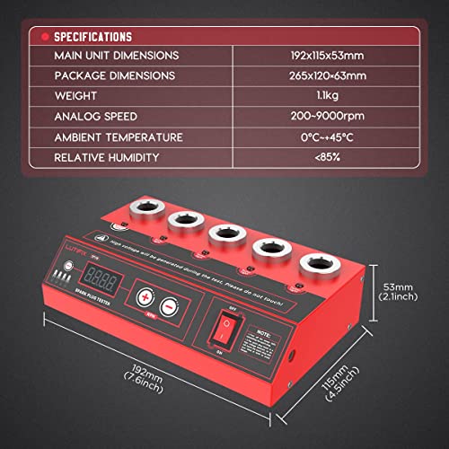 Spark Plug Tester 5-Holes Adjustable Frequency Spark Tester 200-9000Rpm Car Ignition Coil Tester Diagnostic Tool For 12V Gasoline Vehicles And Motorcycle Spark Plugs Testing #TOP7