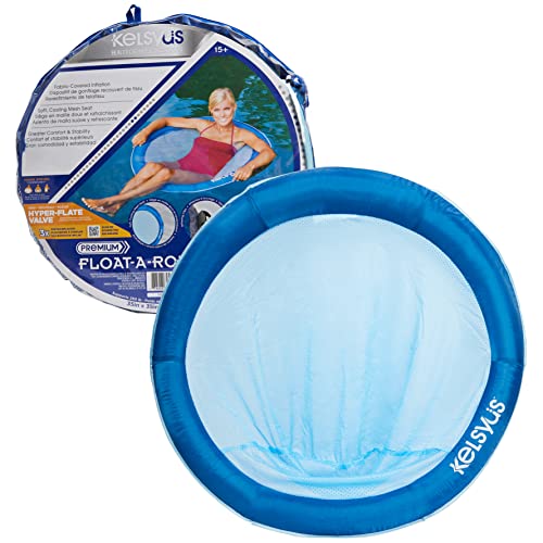 Kelsyus Premium Float-A-Round Portable Hammock Chair with Fast Inflation, Inflatable Fabric-Covered Lake & Pool Float for Adults, Amazon Exclusive