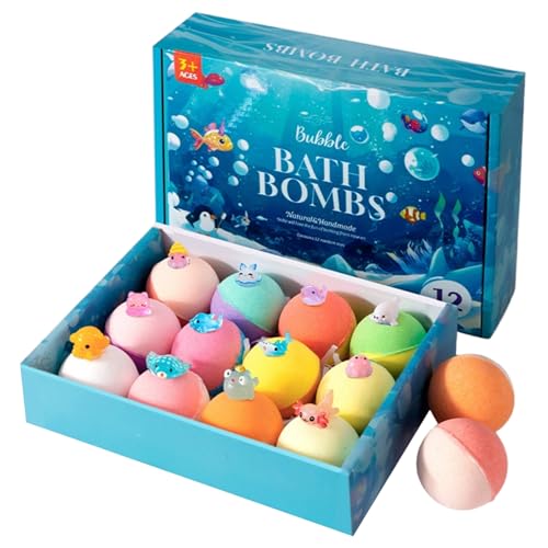 Bombes de bain pour enfants coffret cadeau 12 pièces surprises océan