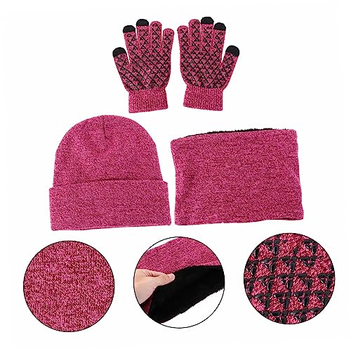 Men Winter Hat Gloves Bulk Winter Gloves Beanie Scarf Knitted Scarf Kit3