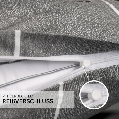 Esprit Bettwäsche 155x220 Baumwolle 100% Renforcé Anthrazit Überlänge – Ansicht 4