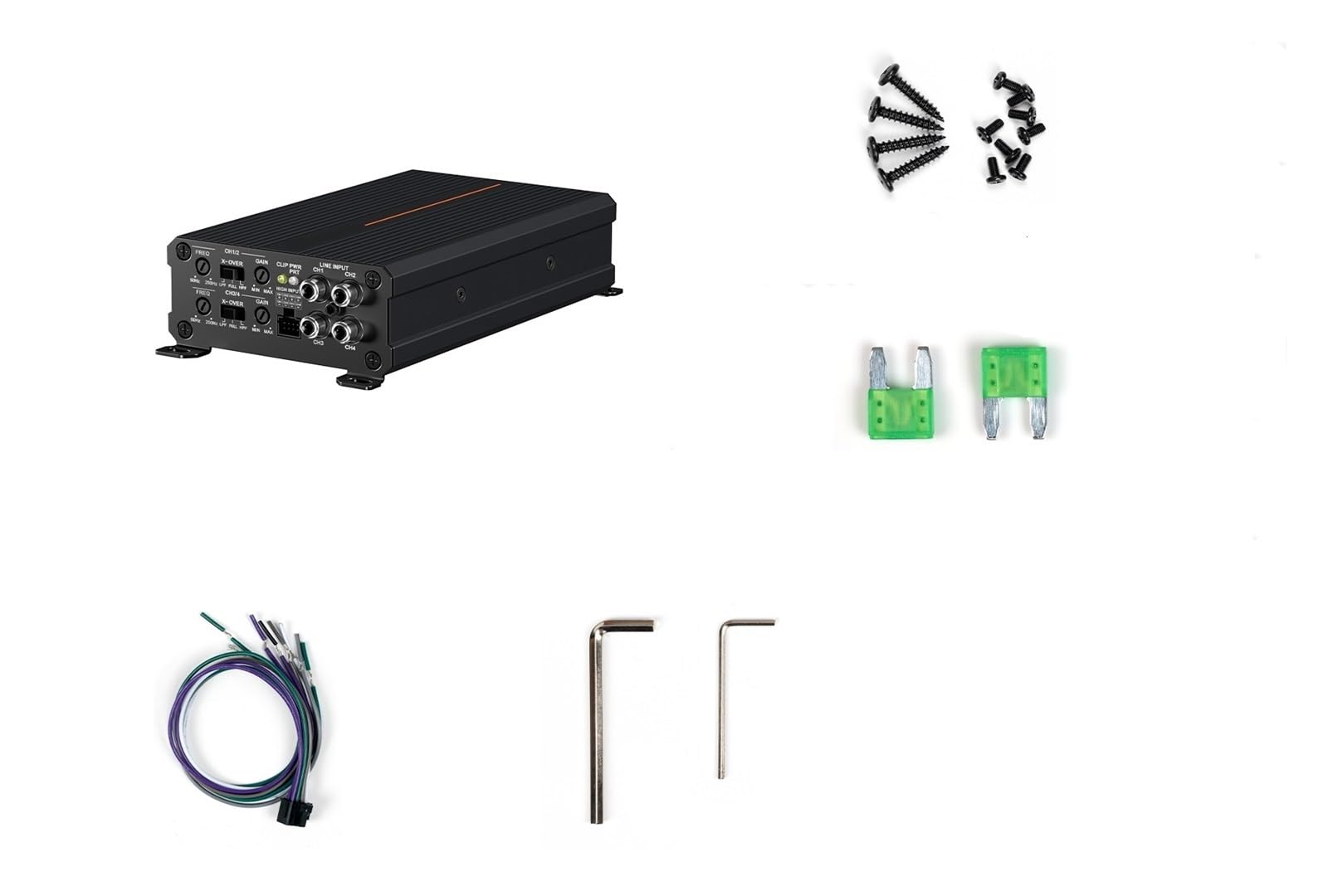 Fosi CA30 Wzmacniacz samochodowy 4-kanałowy wzmacniacz stereo HI-FI klasy D do subwoofera 100 W * 4 przy Ω