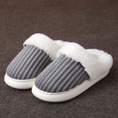 Cute Slippers for Women, Warm Memory Foam Fluffy Fuzzy House Slippers Anti-Slip Winter Indoor and Outdoor Home Shoes2