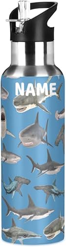 Miniatura 1 de Botella de agua de acero inoxidable con tapa con pajilla, botella de agua deportiva aislada de 20 onzas, termo para deportes, gimnasio, al aire