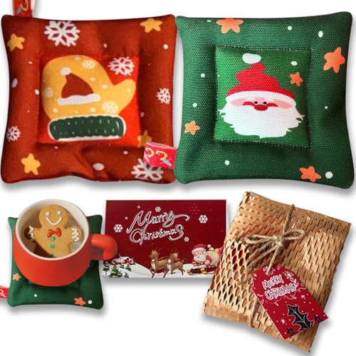 XGiGiX Handmade Christmas Xmas Coasters,Festive Designs with Santa, Glove– Absorbent & Heat-Resistant INS style Holiday/Home/Talbe/Bar Decor,Best Gift for Xmas